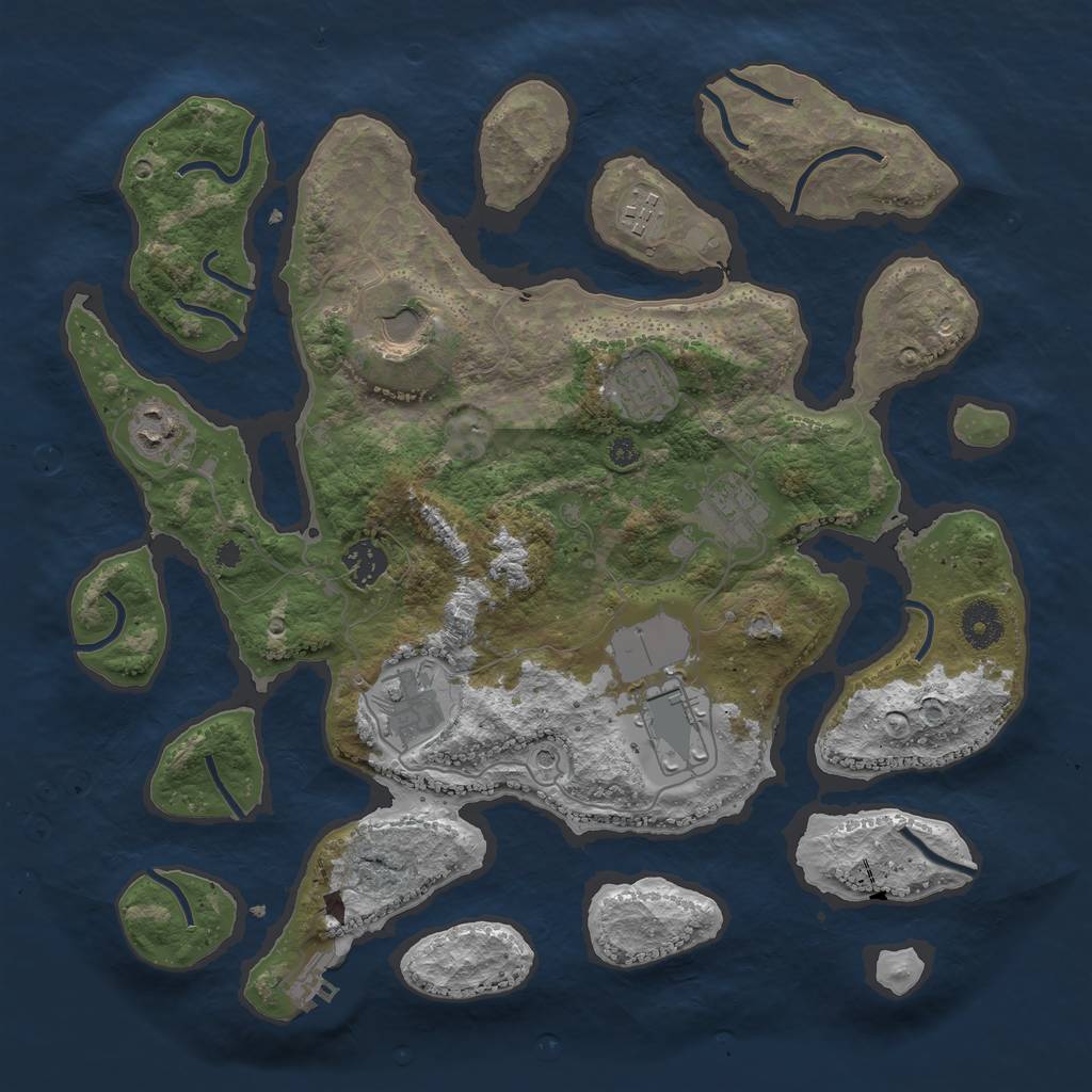 Rust Map: Procedural Map, Size: 3700, Seed: 784445178, 12 Monuments