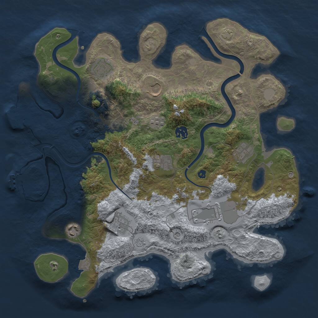 Rust Map: Procedural Map, Size: 3700, Seed: 784445178, 15 Monuments