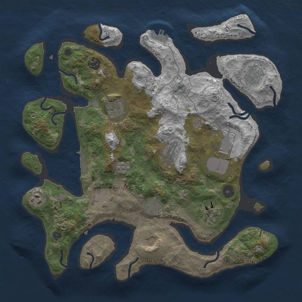 Rust Map: Procedural Map, Size: 3700, Seed: 89249195, 16 Monuments