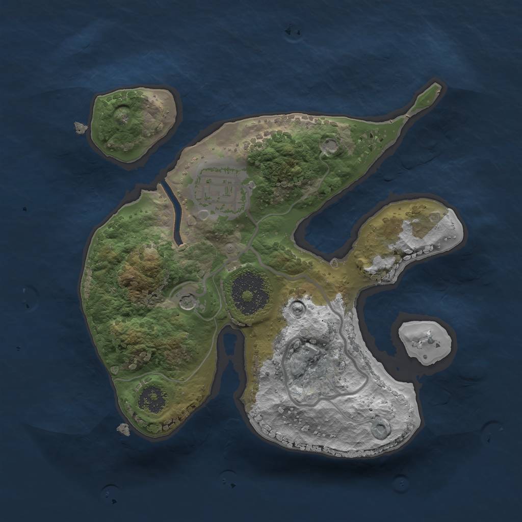 Rust Map: Procedural Map, Size: 2000, Seed: 265454144, 4 Monuments