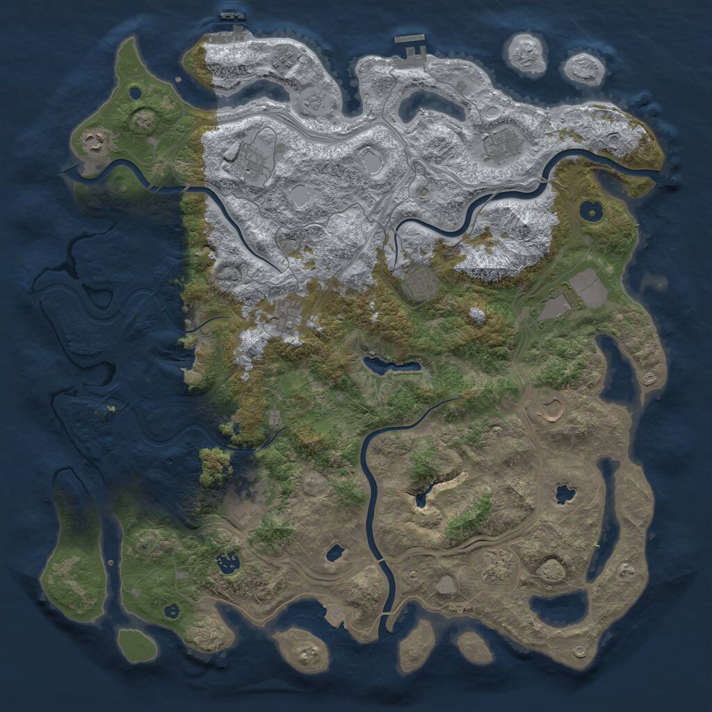 Rust Map: Procedural Map, Size: 4750, Seed: 622834237, 17 Monuments