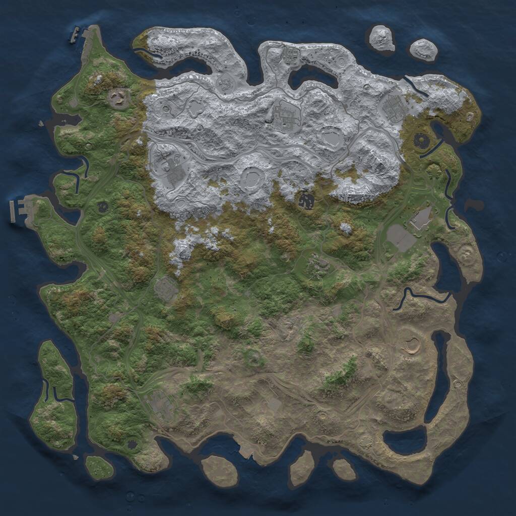 Rust Map: Procedural Map, Size: 4750, Seed: 622834237, 17 Monuments