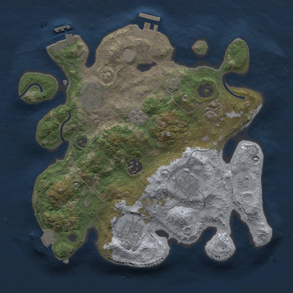 Rust Map: Procedural Map, Size: 2800, Seed: 265454144, 11 Monuments