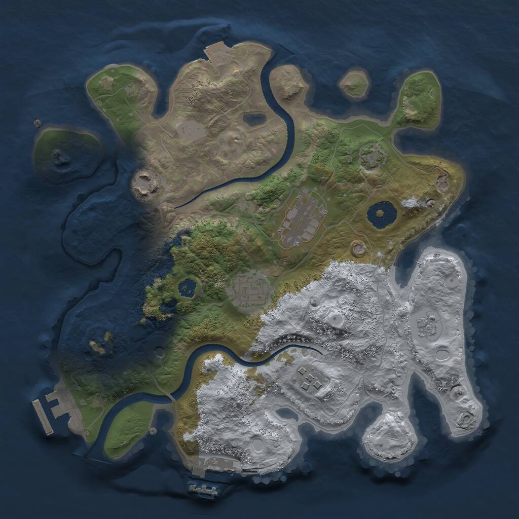 Rust Map: Procedural Map, Size: 2800, Seed: 265454144, 10 Monuments