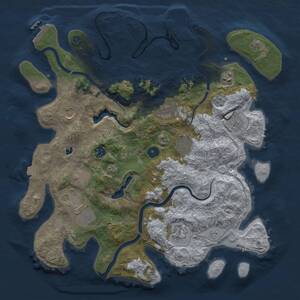 Thumbnail Rust Map: Procedural Map, Size: 4000, Seed: 12341, 16 Monuments