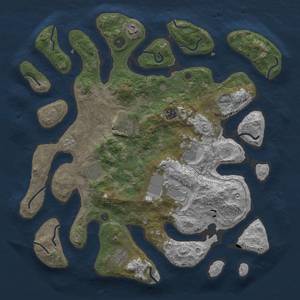 Thumbnail Rust Map: Procedural Map, Size: 4000, Seed: 12341, 11 Monuments