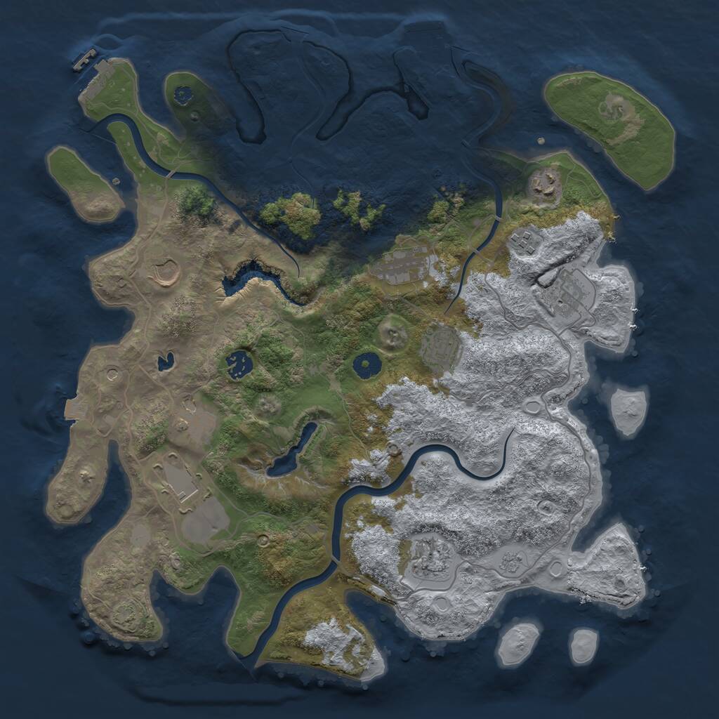 Rust Map: Procedural Map, Size: 4000, Seed: 12341, 16 Monuments