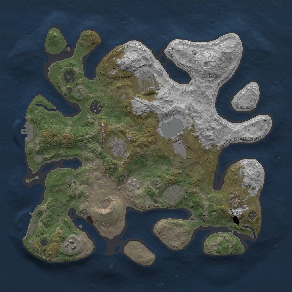 Rust Map: Procedural Map, Size: 3500, Seed: 2047483648, 14 Monuments