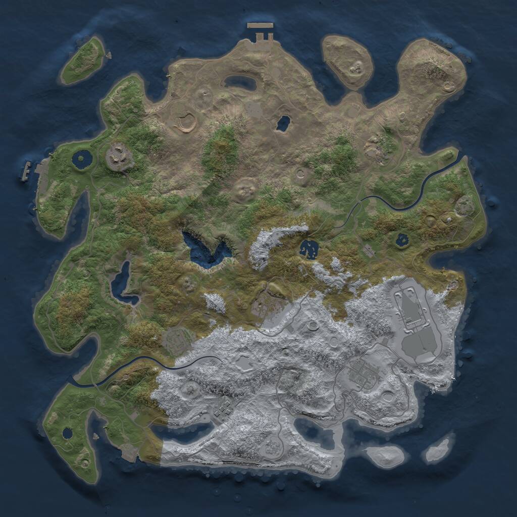 Rust Map: Procedural Map, Size: 4000, Seed: 829072021, 15 Monuments