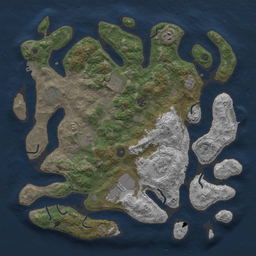 Rust Map: Procedural Map, Size: 4000, Seed: 1756590693, 13 Monuments