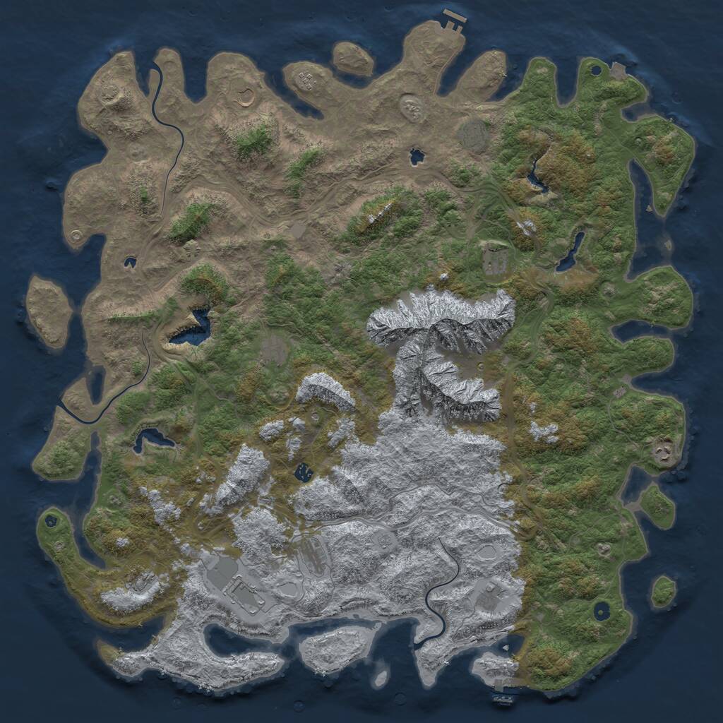 Rust Map: Procedural Map, Size: 6000, Seed: 2048192020, 17 Monuments