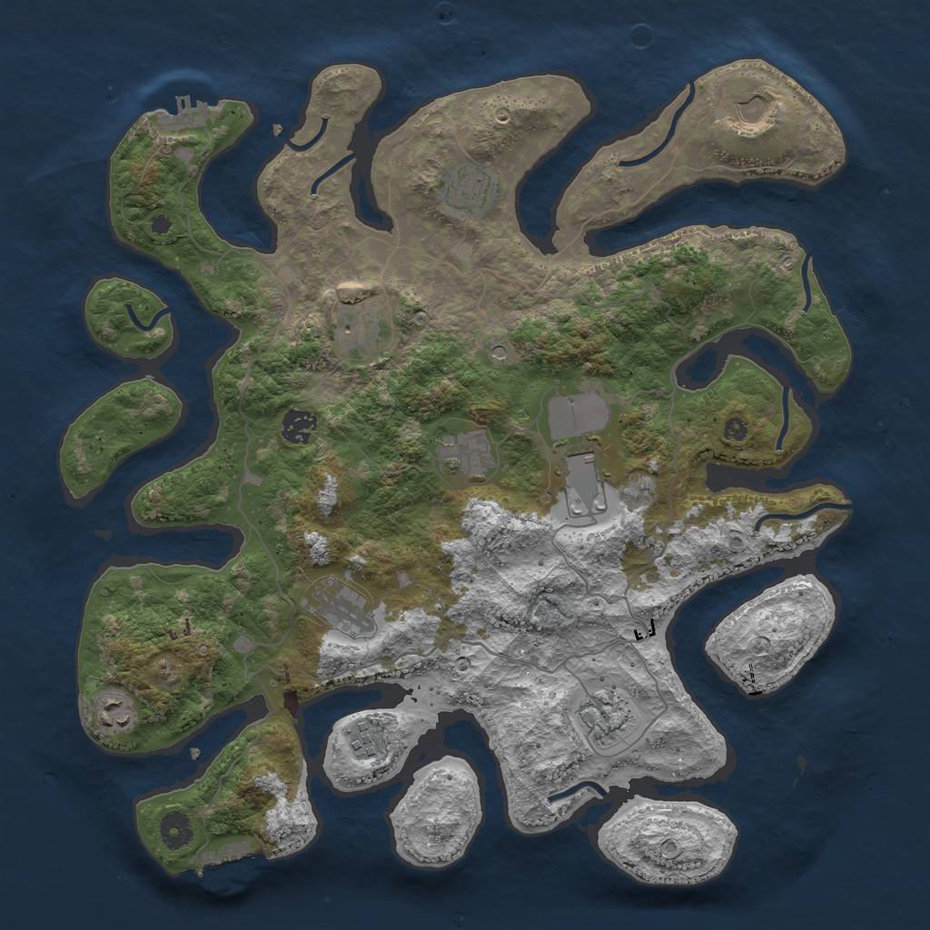 Rust Map: Procedural Map, Size: 4000, Seed: 117552058, 15 Monuments