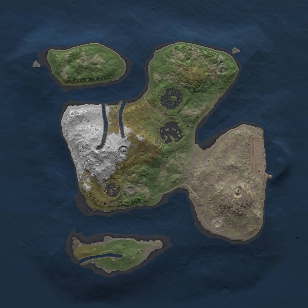 Rust Map: Procedural Map, Size: 2100, Seed: 428, 4 Monuments