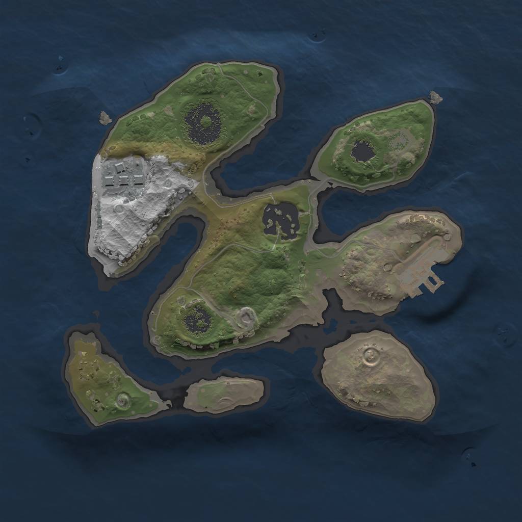 Rust Map: Procedural Map, Size: 2000, Seed: 91876729, 5 Monuments