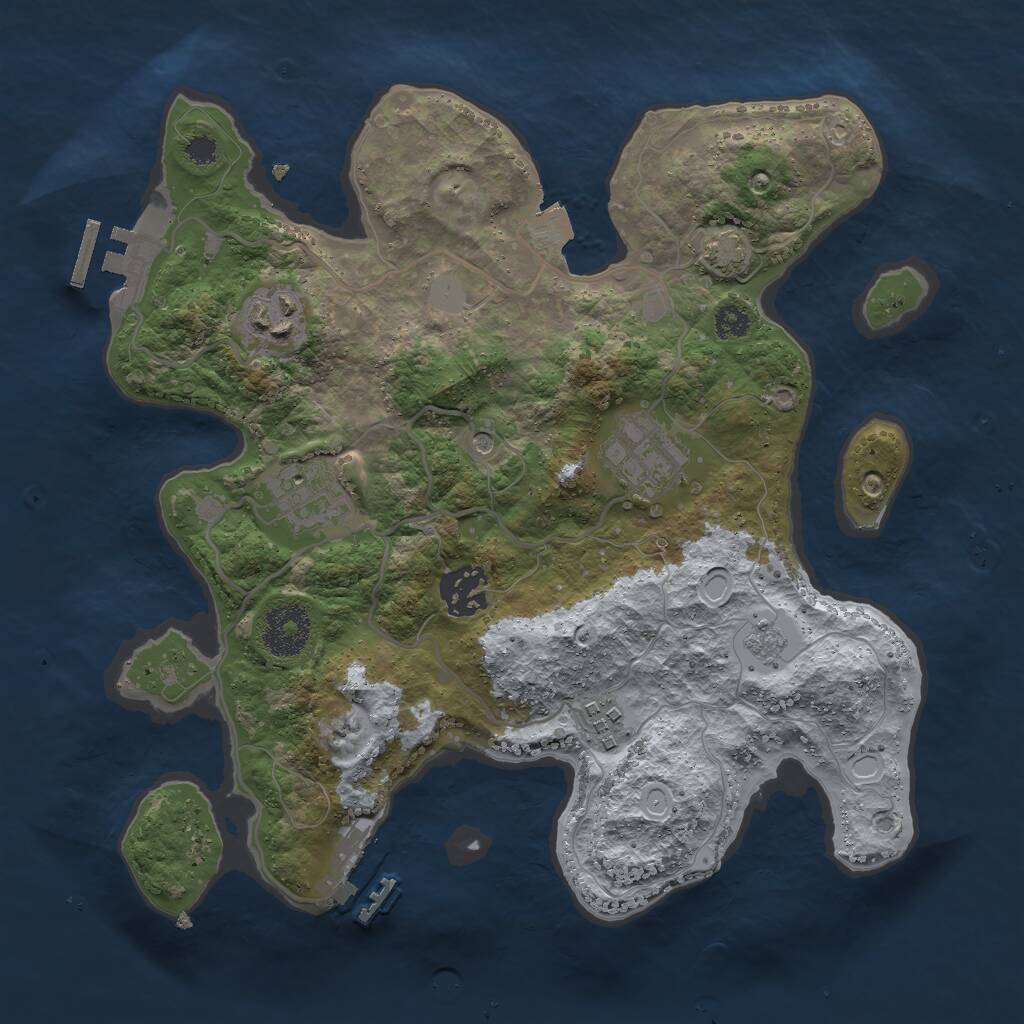 Rust Map: Procedural Map, Size: 3000, Seed: 404587230, 11 Monuments