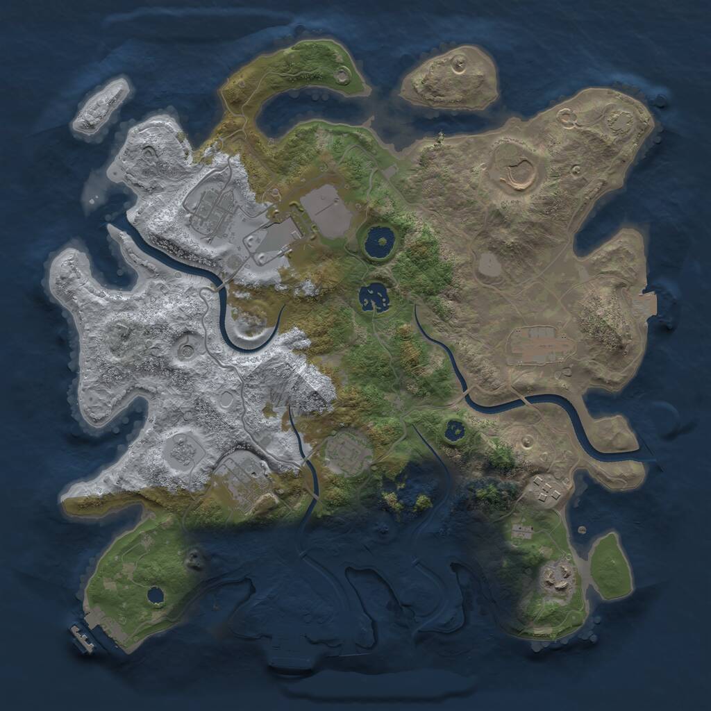 Rust Map: Procedural Map, Size: 3500, Seed: 998253777, 15 Monuments