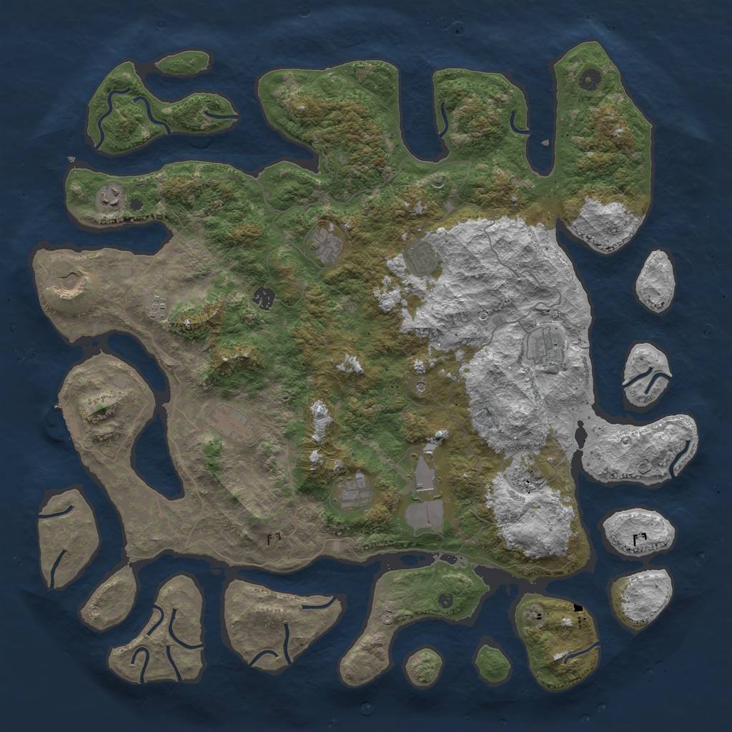 Rust Map: Procedural Map, Size: 5000, Seed: 2137265506, 15 Monuments