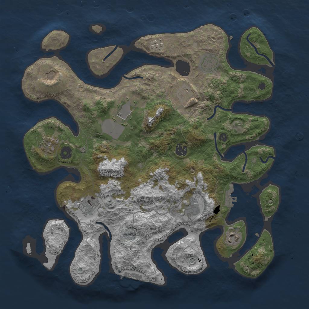 Rust Map: Procedural Map, Size: 3750, Seed: 1504358171, 15 Monuments