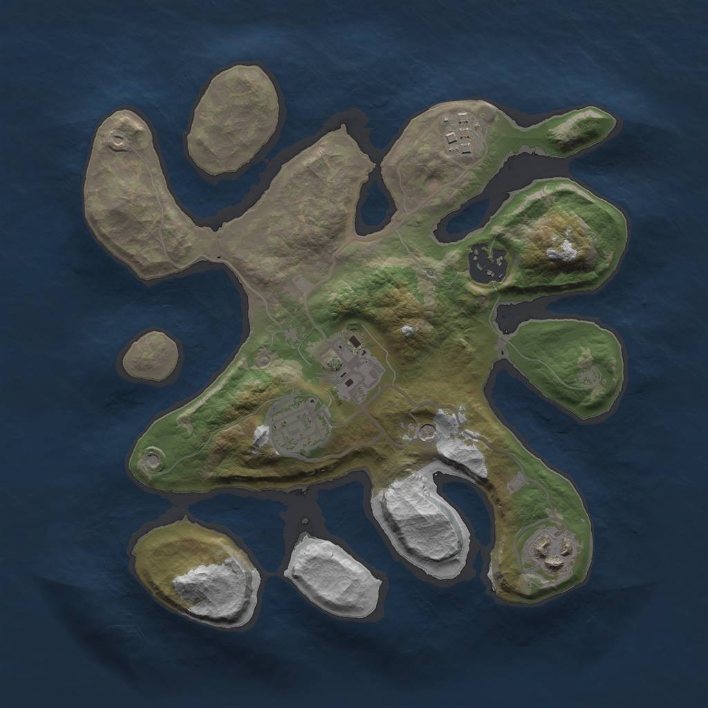 Rust Map: Barren, Size: 2600, Seed: 267, 8 Monuments