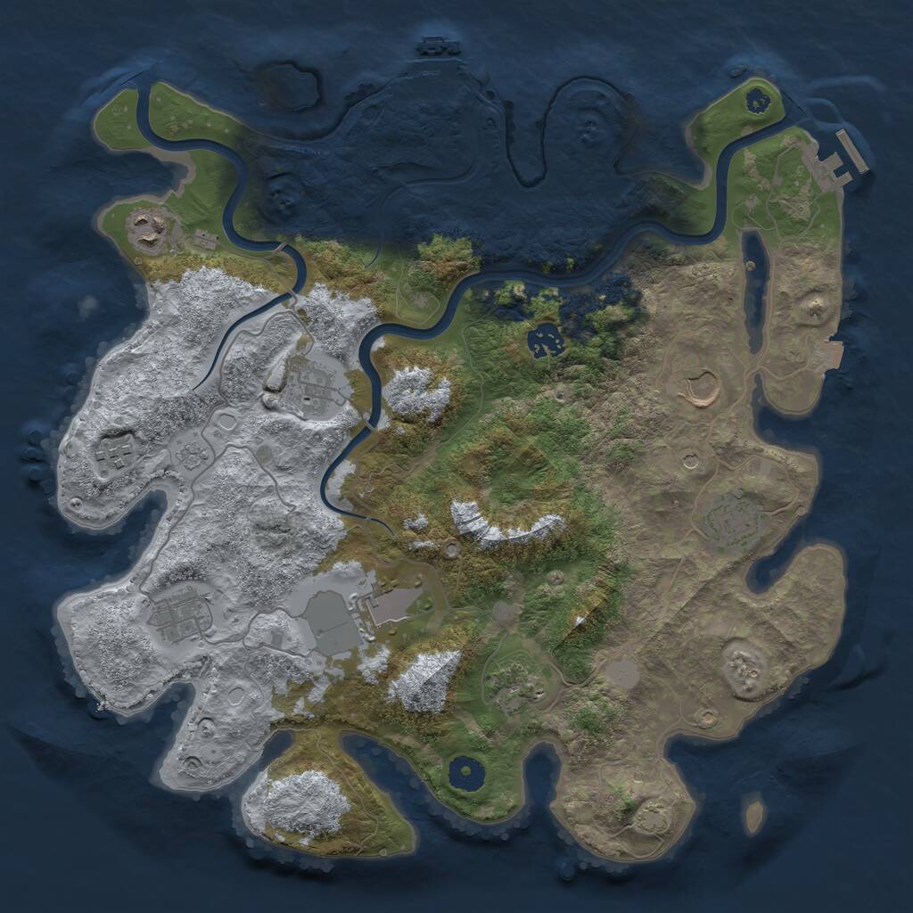 Rust Map: Procedural Map, Size: 3800, Seed: 19991, 15 Monuments