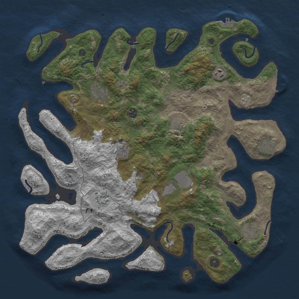 Rust Map: Procedural Map, Size: 4500, Seed: 486541, 15 Monuments