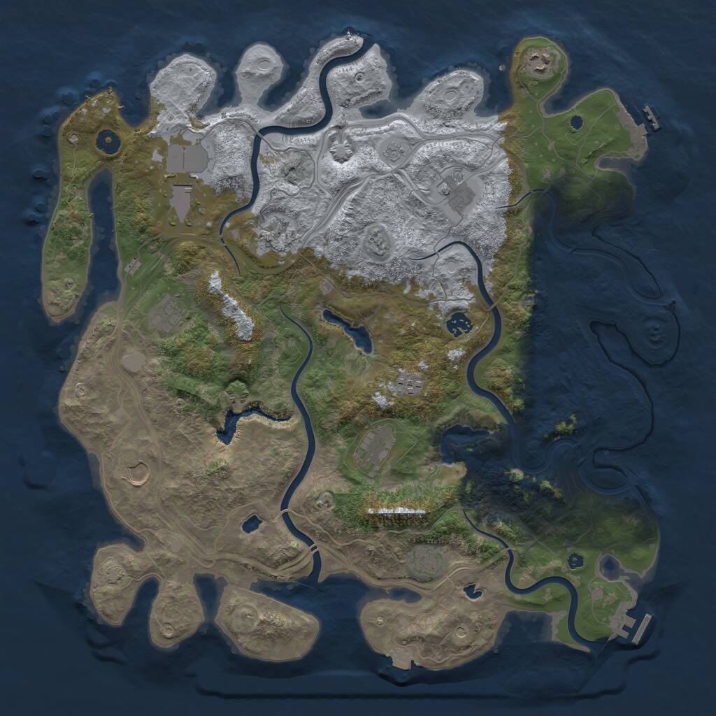 Rust Map: Procedural Map, Size: 4500, Seed: 94818632, 16 Monuments