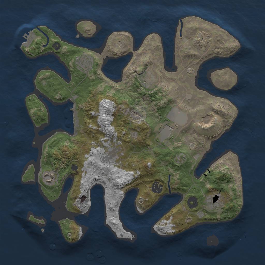 Rust Map: Procedural Map, Size: 3500, Seed: 1983929259, 15 Monuments