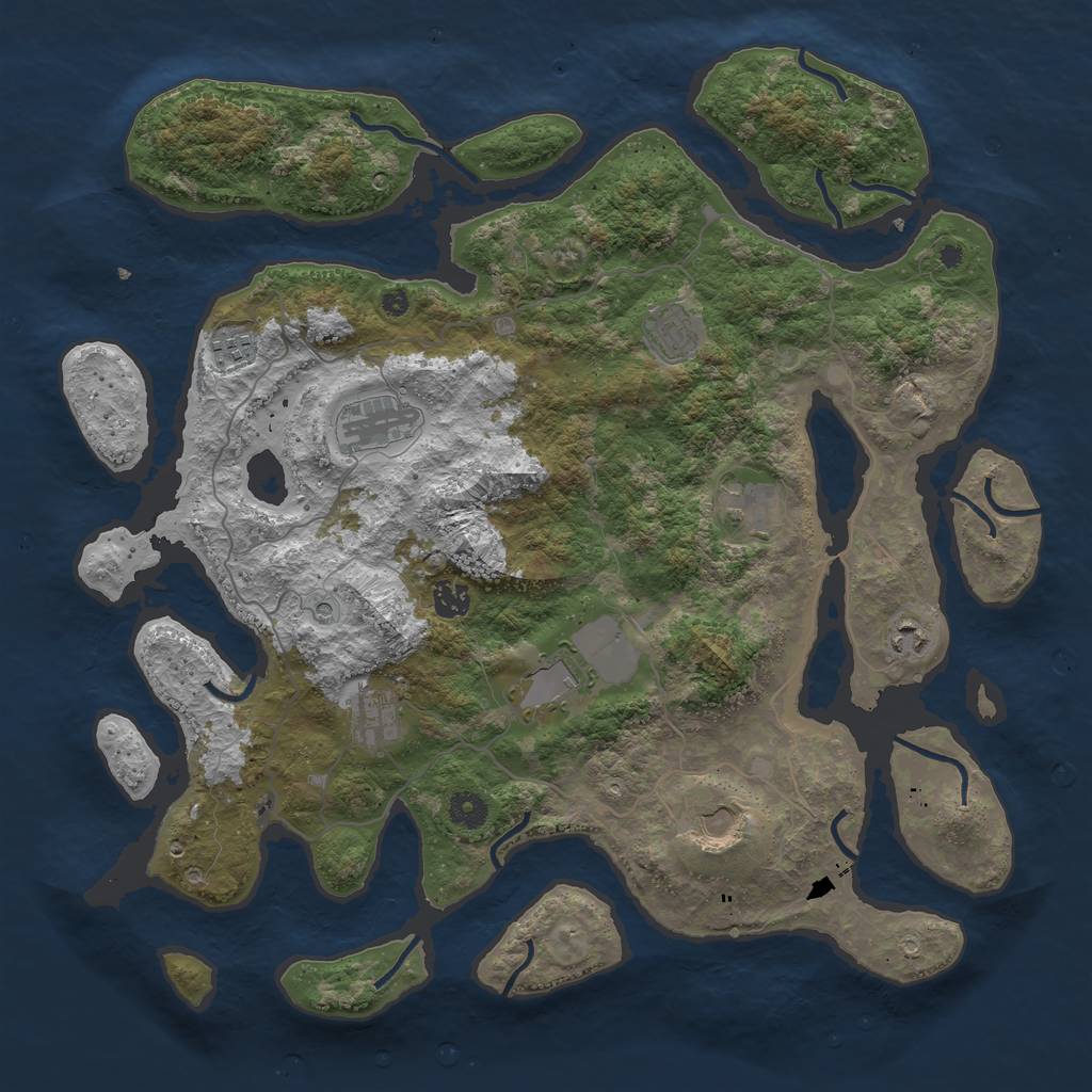 Rust Map: Procedural Map, Size: 4250, Seed: 397946, 12 Monuments