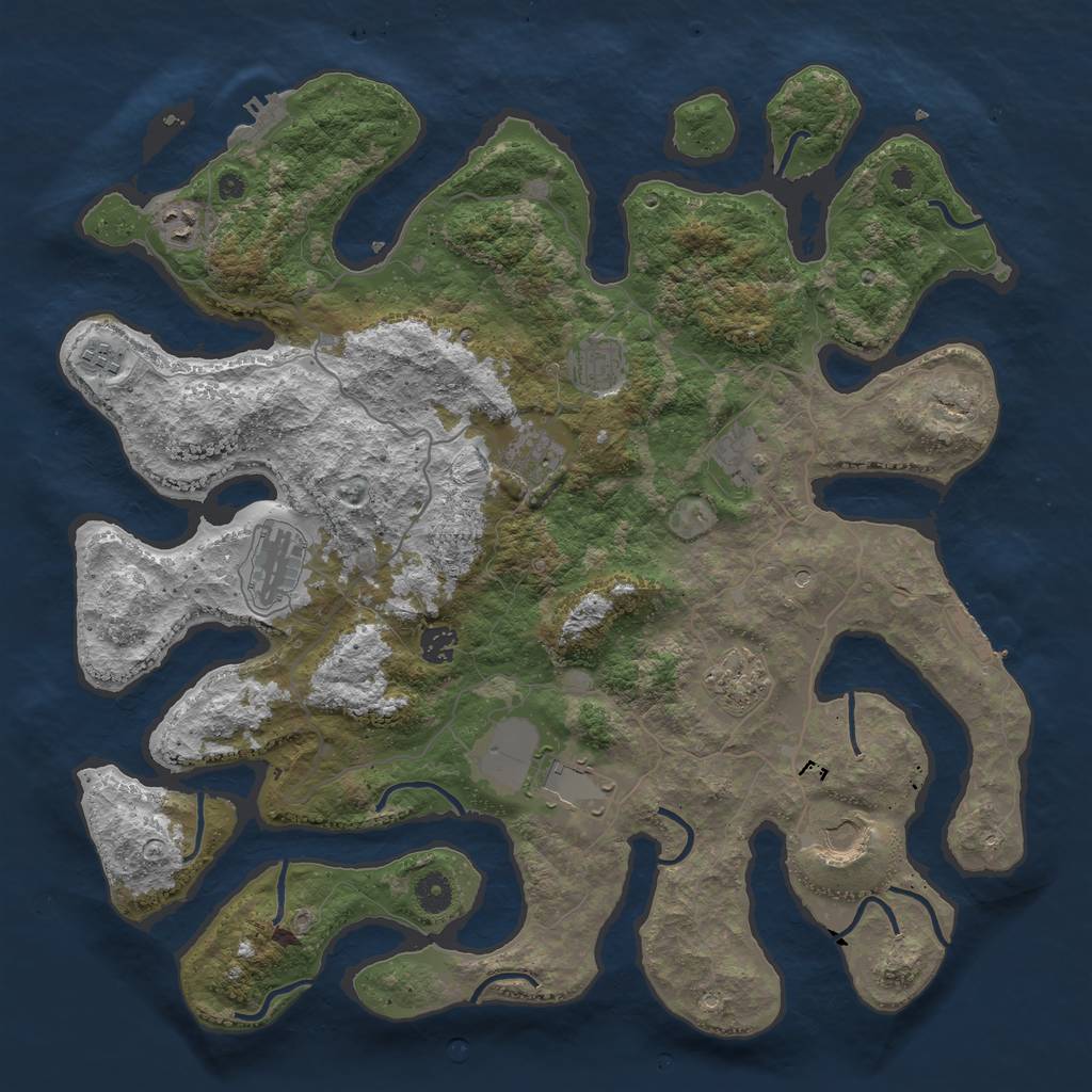 Rust Map: Procedural Map, Size: 4250, Seed: 280396, 15 Monuments