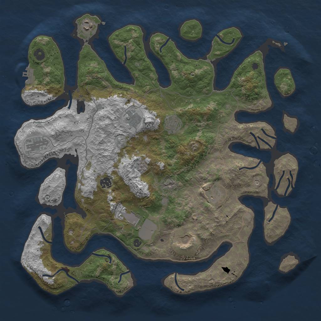 Rust Map: Procedural Map, Size: 4250, Seed: 803089, 13 Monuments