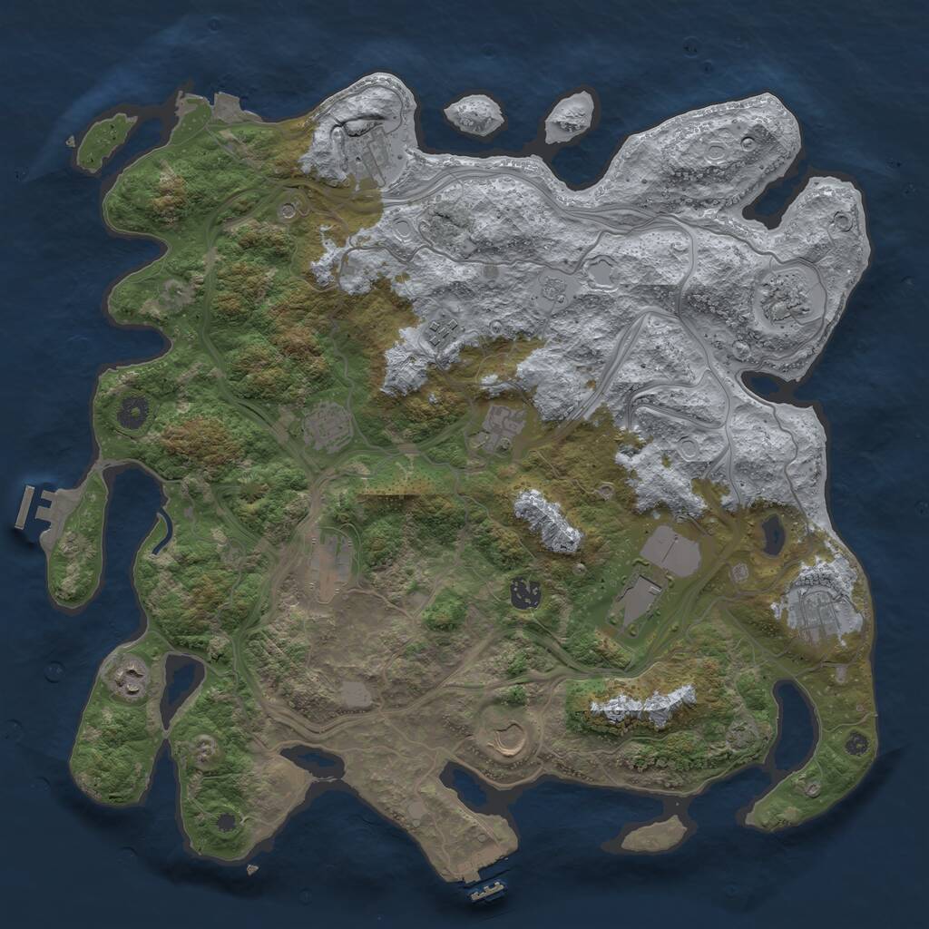 Rust Map: Procedural Map, Size: 4250, Seed: 394088, 17 Monuments