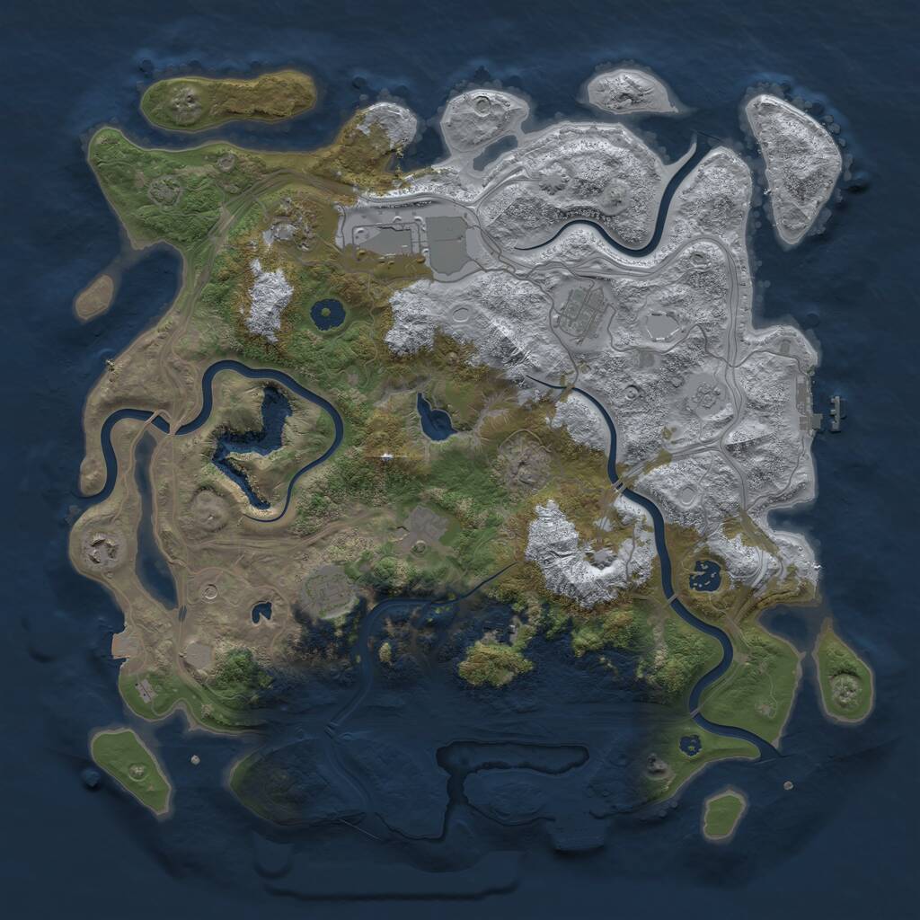 Rust Map: Procedural Map, Size: 4250, Seed: 190891, 14 Monuments