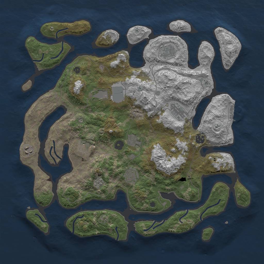 Rust Map: Procedural Map, Size: 4250, Seed: 190891, 13 Monuments