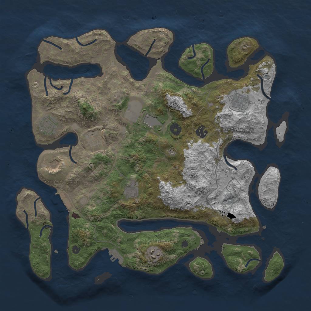 Rust Map: Procedural Map, Size: 4000, Seed: 87536948, 13 Monuments