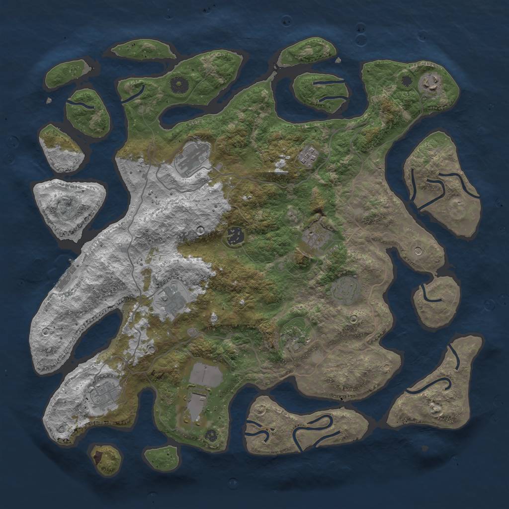 Rust Map: Procedural Map, Size: 4250, Seed: 217848, 14 Monuments