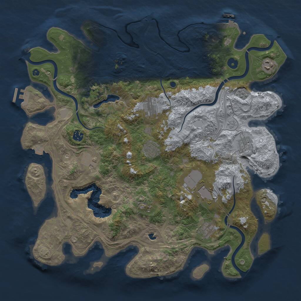 Rust Map: Procedural Map, Size: 4250, Seed: 472683, 16 Monuments