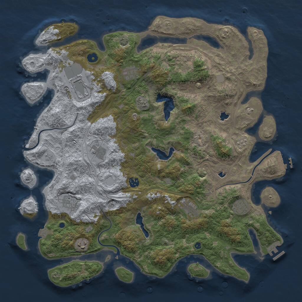 Rust Map: Procedural Map, Size: 4500, Seed: 87409145, 15 Monuments