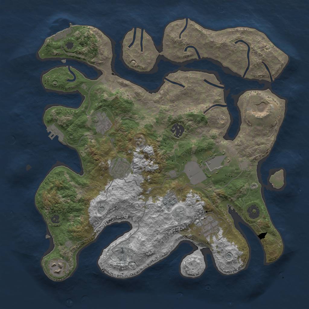 Rust Map: Procedural Map, Size: 3500, Seed: 13046, 13 Monuments