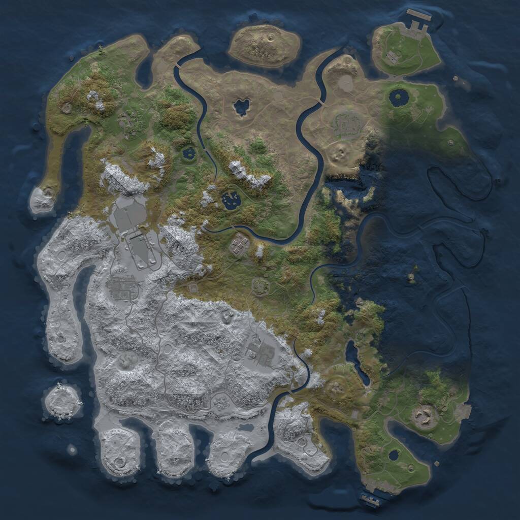 Rust Map: Procedural Map, Size: 4200, Seed: 1381887768, 14 Monuments