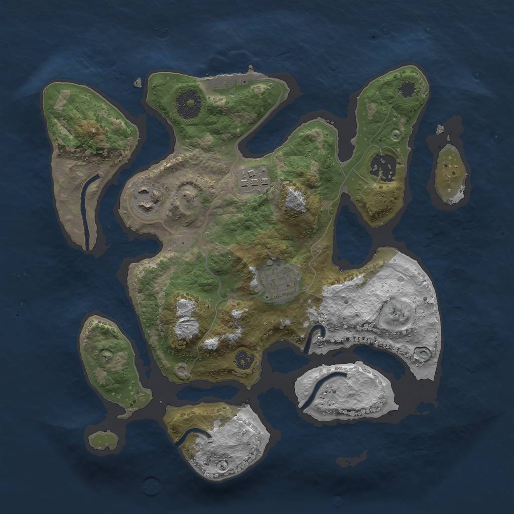 Rust Map: Procedural Map, Size: 2800, Seed: 12434534, 7 Monuments