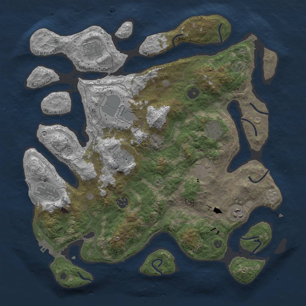 Rust Map: Procedural Map, Size: 4000, Seed: 6703066, 13 Monuments