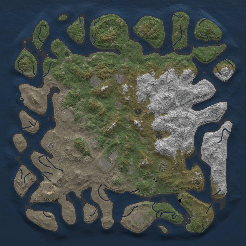 Rust Map: Procedural Map, Size: 5500, Seed: 30534, 15 Monuments