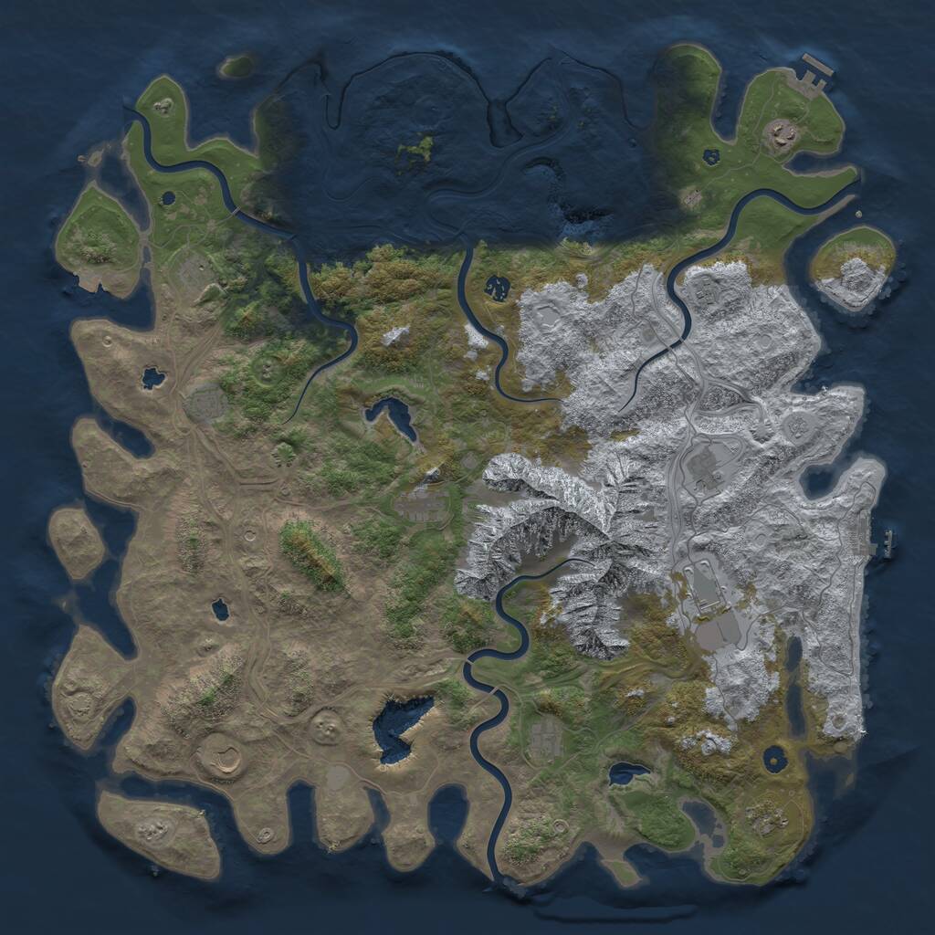 Rust Map: Procedural Map, Size: 5500, Seed: 30534, 17 Monuments