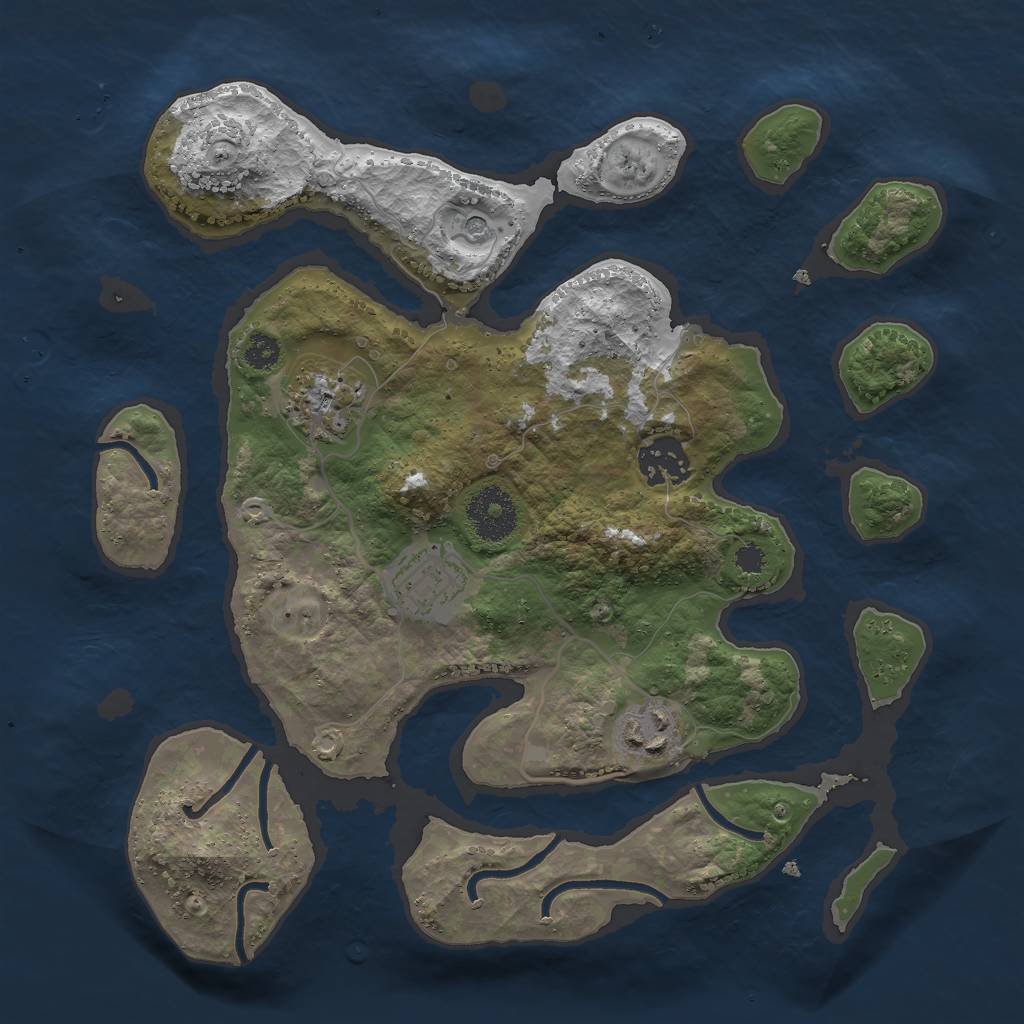 Rust Map: Procedural Map, Size: 3000, Seed: 832502, 7 Monuments