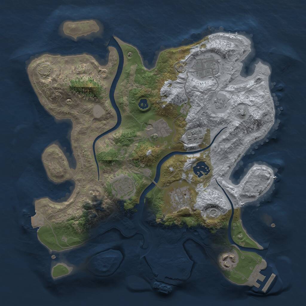 Rust Map: Procedural Map, Size: 3000, Seed: 769048, 13 Monuments