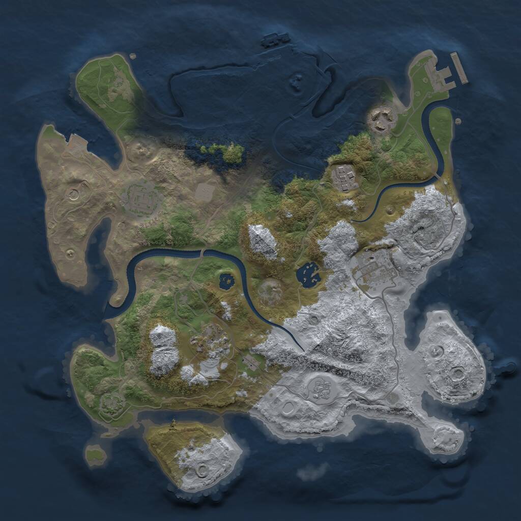 Rust Map: Procedural Map, Size: 3200, Seed: 12434534, 12 Monuments