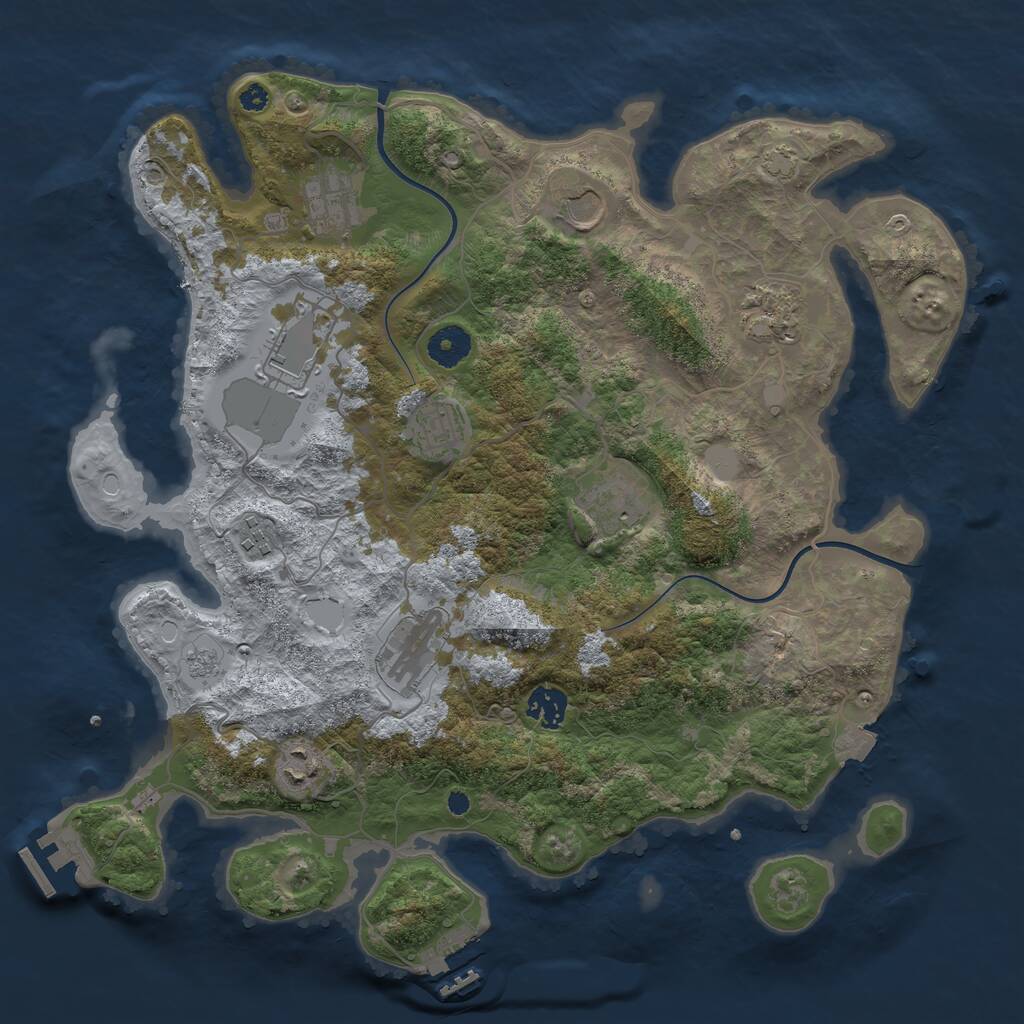 Rust Map: Procedural Map, Size: 3750, Seed: 74445985, 15 Monuments