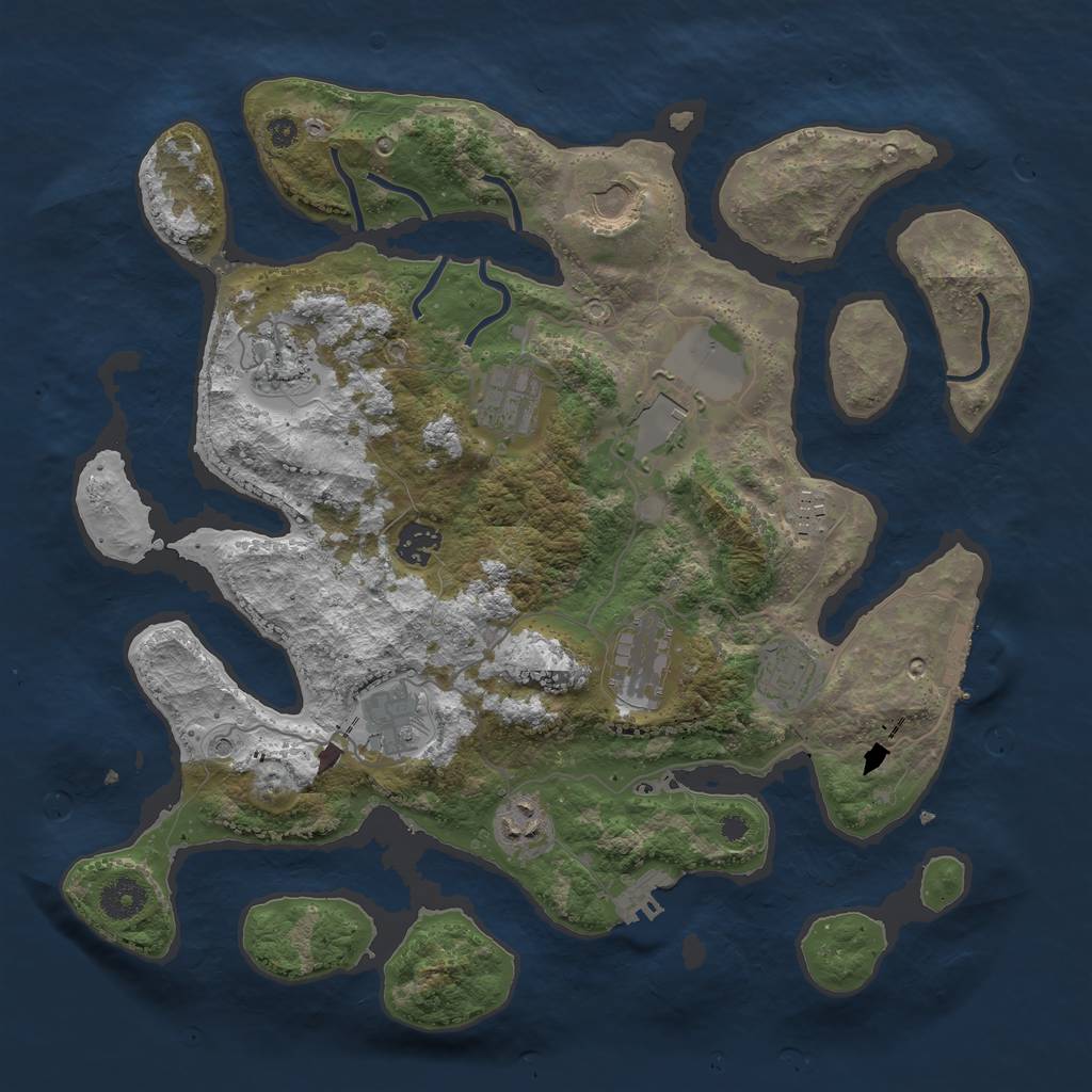 Rust Map: Procedural Map, Size: 3750, Seed: 74445985, 15 Monuments