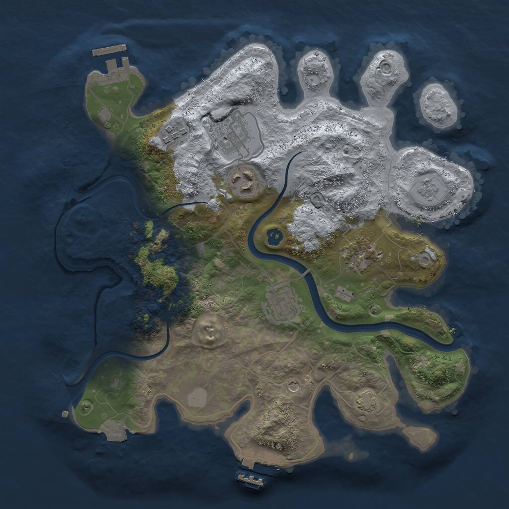 Rust Map: Procedural Map, Size: 3000, Seed: 520646, 11 Monuments