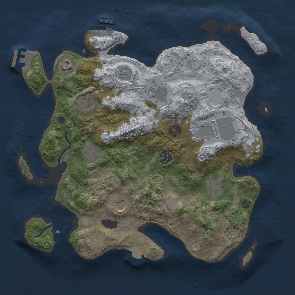 Rust Map: Procedural Map, Size: 3500, Seed: 10622, 14 Monuments